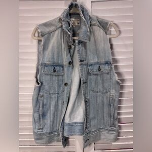 rag & bone /JEAN Beekton Distressed Sleeveless Denim Vest Women’s M Made in USA